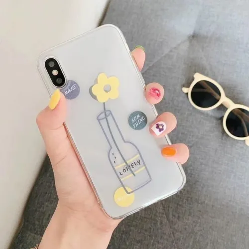 Cute Cartoon Art Drawing Transparent Phone Case