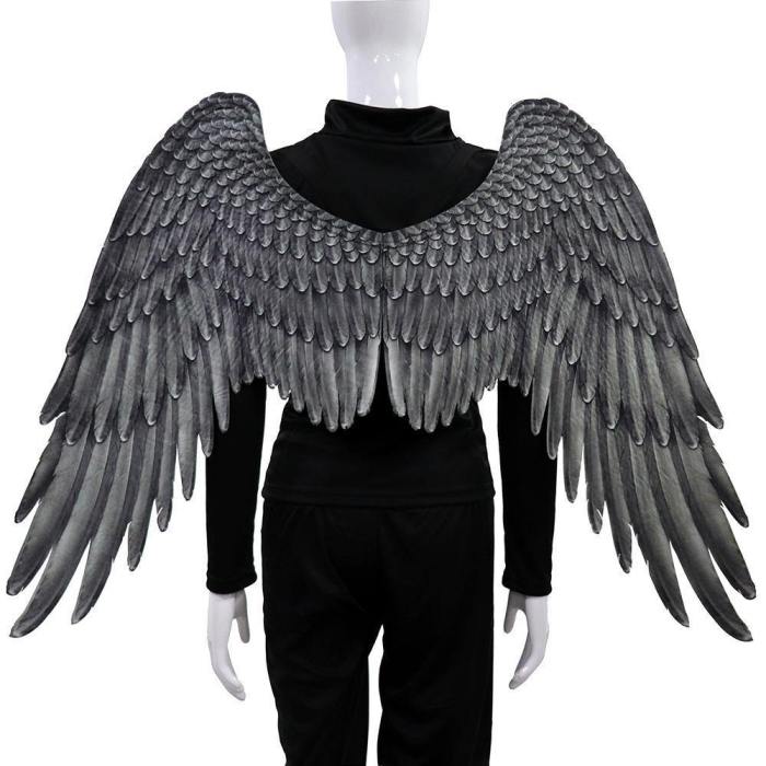 Tdaichan High Quality Pu Foam Soft Engelenvleugels Adult Women Cosplay Costume Black And White Asas De Anjo Alas De Angel Wings