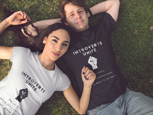  Introverts Unite  Short-Sleeve Unisex T-Shirt (Black/Navy)