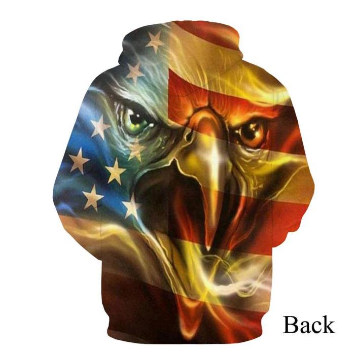 Shouting Patriotic American Bald Eagle 3D Shirt And Hoodie