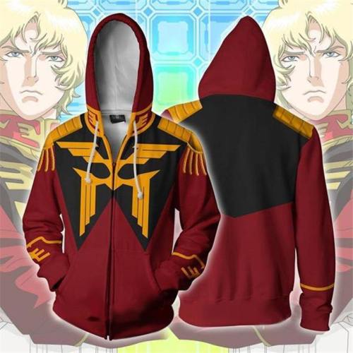 Mobile Suit Gundam Costumes Gundam Sweatshirts Cosplay 3D Printed Zip Sweatshirt Men'S Fashion Cartoon Hooded Sweater Jackets