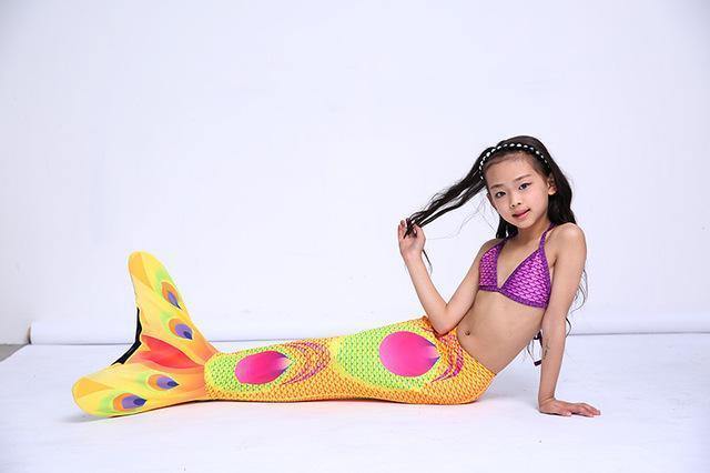 13 Color Girls Swimmable Mermaid Tail W Monofin Christmas Gift For Kids Children Mermaid Tail