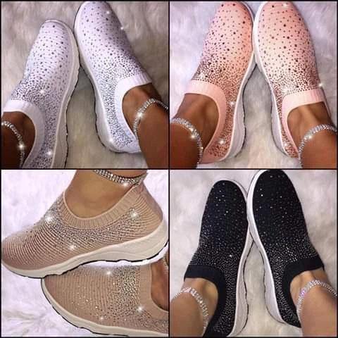 New Crystal Sizzle Sneakers Women Shoes Bling Bling Latest Shoes For Lady