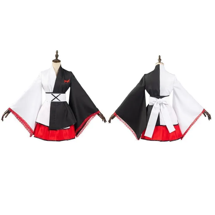 Danganronpa Monokuma Black White Bear Kimono Dress Outfits Halloween Carnival Suit Cosplay Costume
