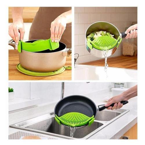 Silicone Kitchen Clip On Pot Strainer/Drainer