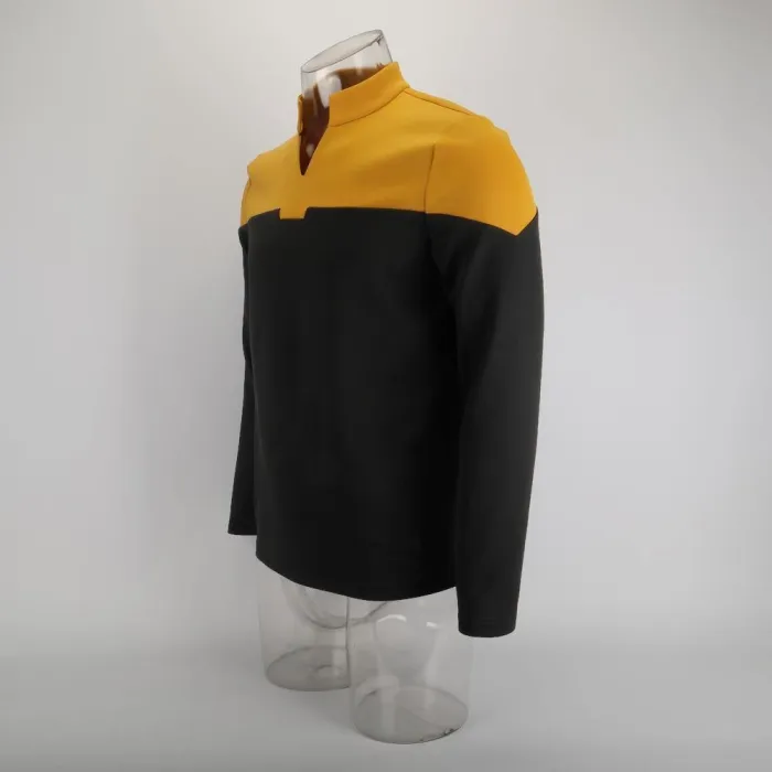 Cosplay  Star Picard Startfleet Uniform Trek New Engineering Gold Top Shirts St Costume Halloween Party Prop