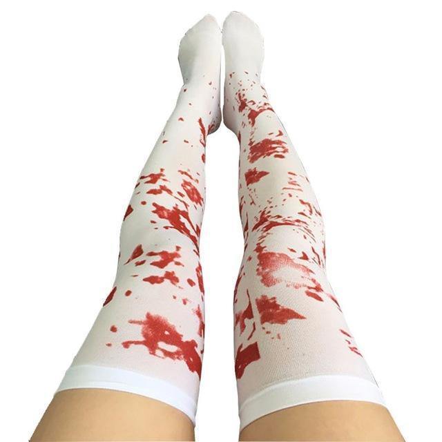 Halloween Blood Forked Bone Pattern Socks