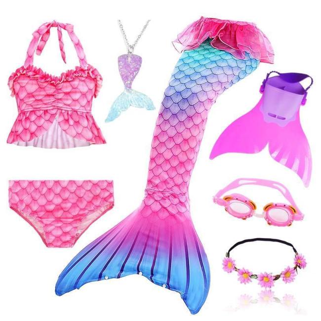 Princess Mermaid Swimming Bathing Suit Costume Swimsuit For Kids Girls