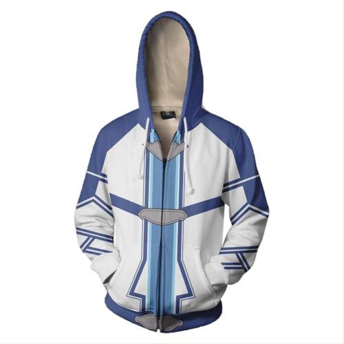 Sword Art Online Costume Halloween Anime Cosplay Zip Up Jacket Pullover Hoodie