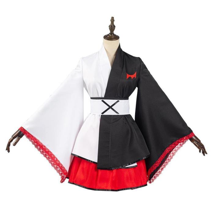 Danganronpa Monokuma Black White Bear Kimono Dress Outfits Halloween Carnival Suit Cosplay Costume