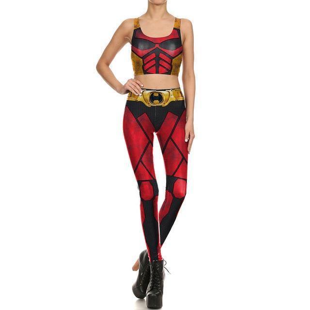 Star Wars Cosplay Costume For Women Wonder Captain America Deadpool Woman Croped Tops Leggings Sets