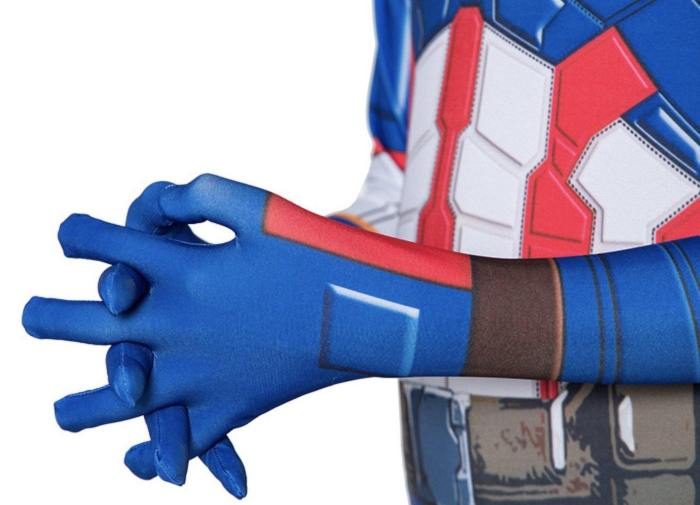 Captain America Jumpsuit Superhero Costume For Men And Children Halloween Cosplay