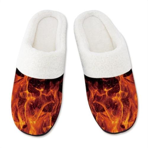 Men'S Slippers 3D Printing Fire Smoke Pattern Slipper For Mens