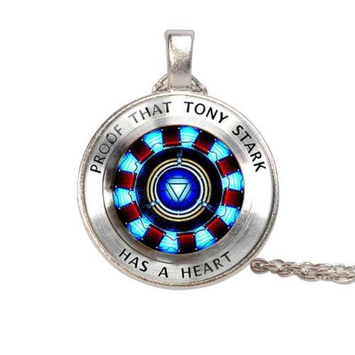 Avengers Endgame Iron Man Tony Stark Cosplay Heart Pendant Necklace