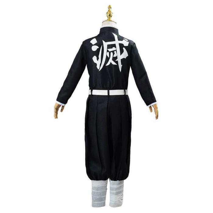 Anime Demon Slayer Kimetsu No Yaiba Agatsuma Zenitsu Uniform Outfit Cosplay Costume For Kids Children