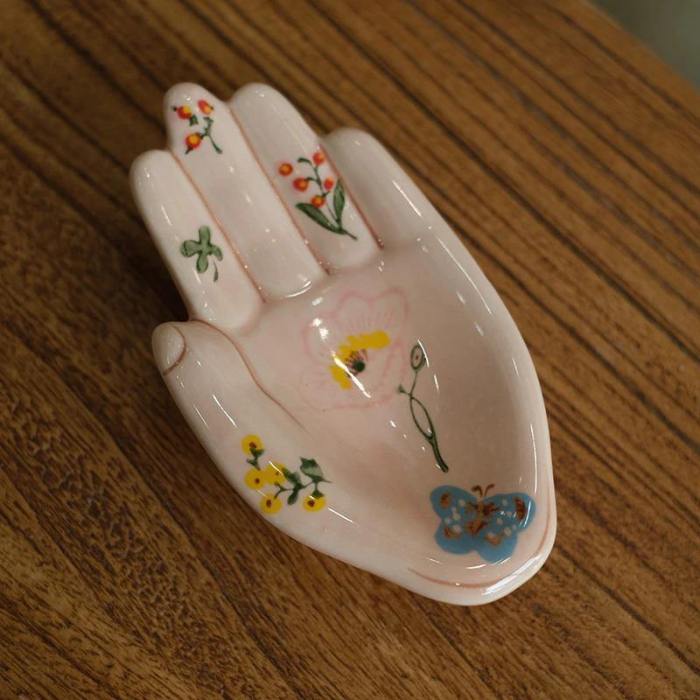 Small Floral Painted Ceramic Hand Home And Office Decoration