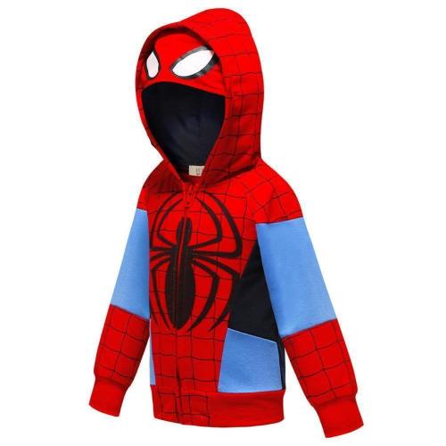 Boys' Spiderman Costume Hoodie Full Zip Jacket
