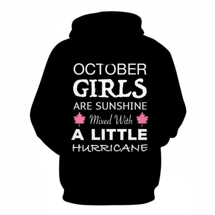 Black October Girl 3D - Sweatshirt, Hoodie, Pullover