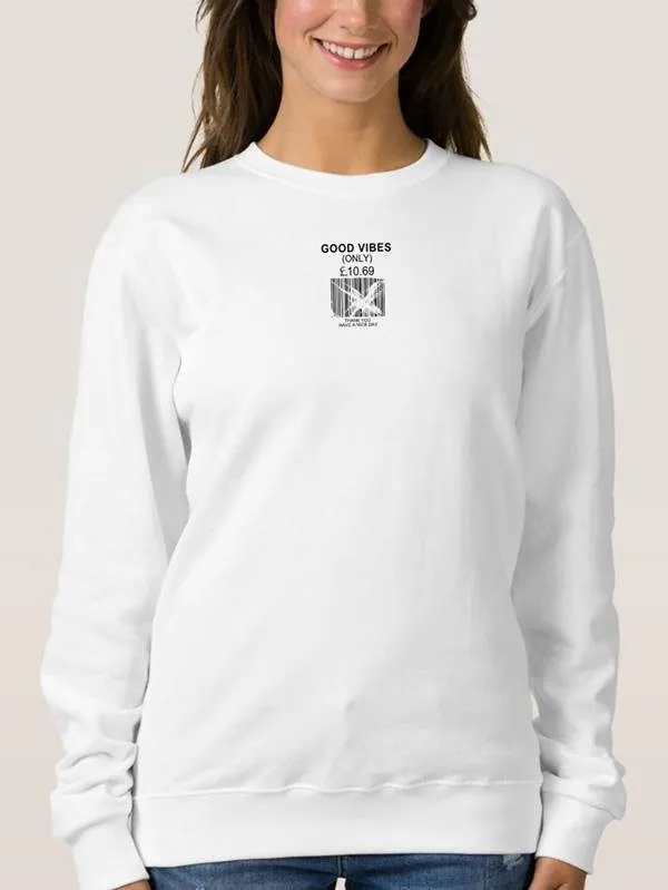 Good Vibes Barcode Cool Couple Sweatshirts