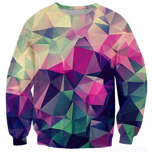 Mens Pullover Sweatshirt 3D Printing Geometry Pattern