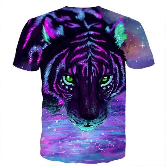 Neon Colorful Art Tiger Shirt