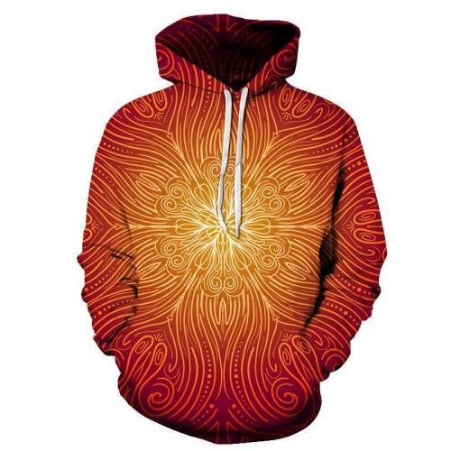 Orange Mandala Print 3D - Sweatshirt, Hoodie, Pullover