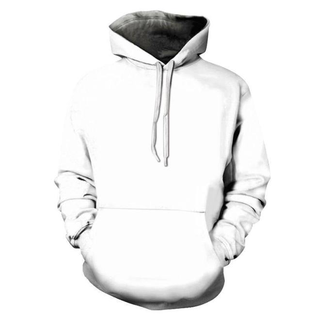 White Color 3D - Sweatshirt, Hoodie, Pullover