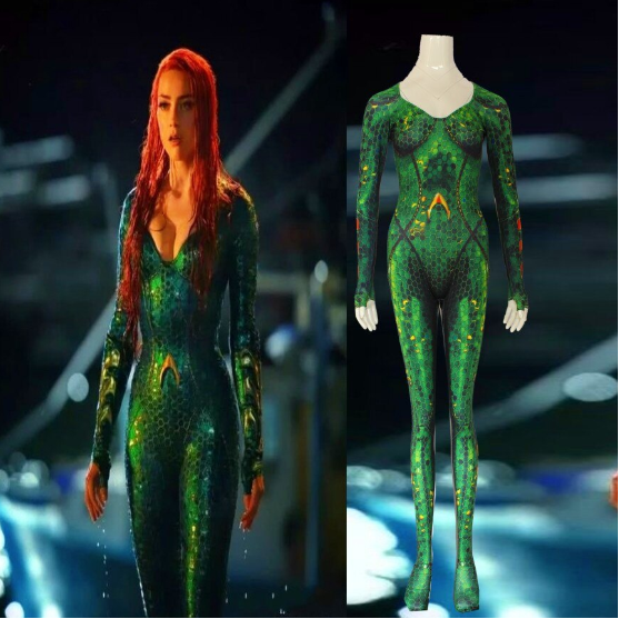 Aquaman Mera Queen Aqua Man Women Zentai Bodysuit Wigs Cosplay Costume
