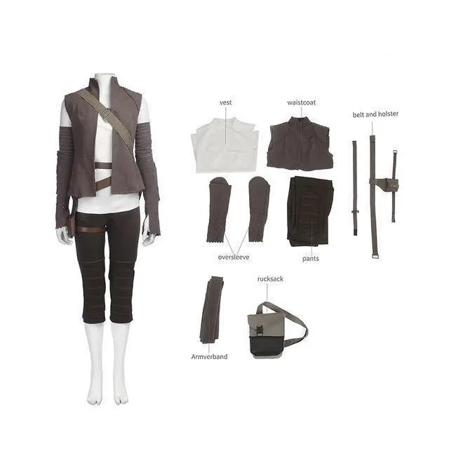 Star Wars 9 The Rise Of Skywalker Cosplay  Halloween Rey Costume Jedi Rey Outfit Cosplay Dress