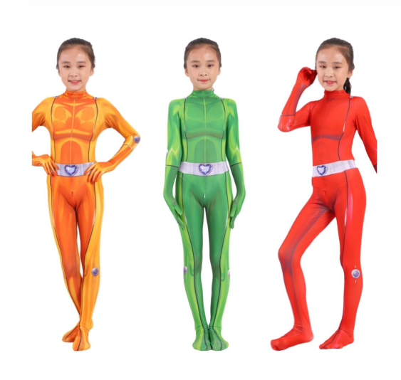 Totally Spies Cosplay Anime Clover Sam Alex Bodysuit Jumpsuits Costume