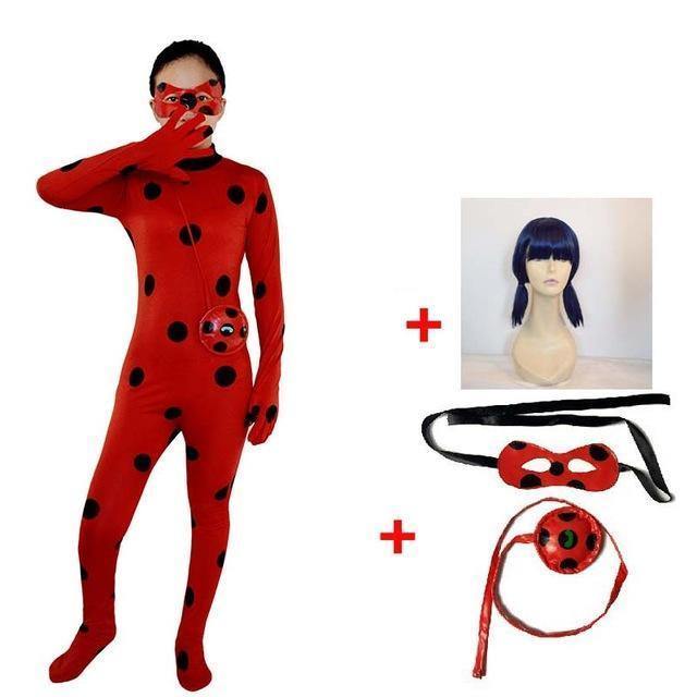 Fantasia Spandex Ladybug Miraculous Costumes Kids Adult Cosplay Party Bag Girls Children Lady Bug