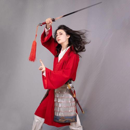 Hua Mulan Cosplay Costumes New Mulan Female Chinese Style Red Cosplay Suit