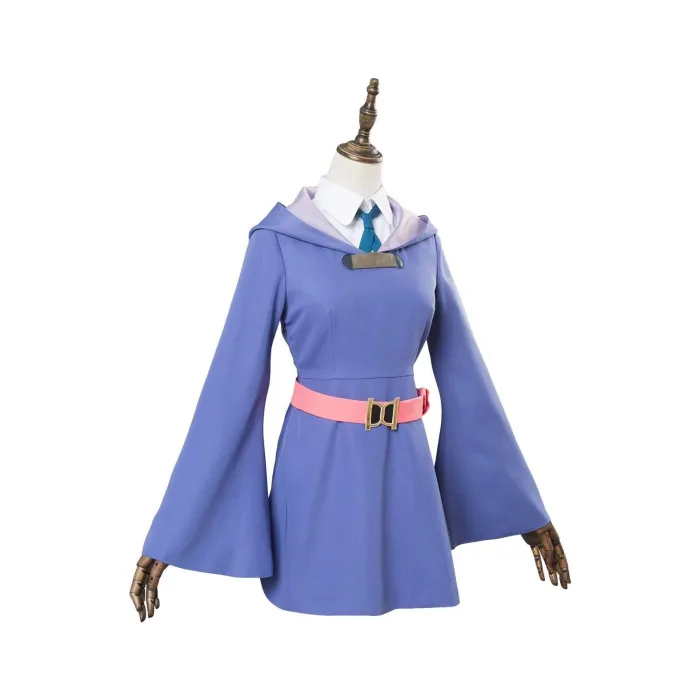 Little Witch Academia Kagari Atsuko Akko Cosplay Dress Purple Witch Costume