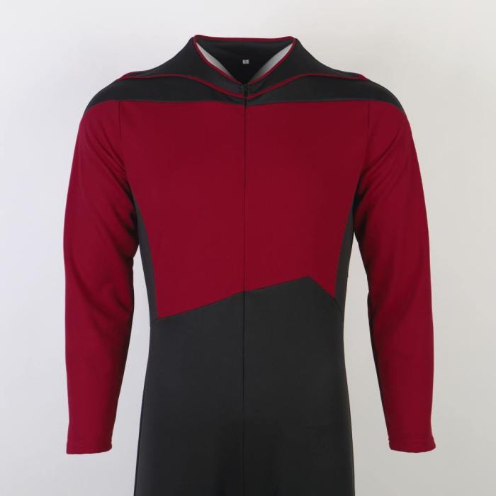 Star Trek The Next Generation Costume Jl Picard Red Starfleet Uniforms Tng Gold Jumpsuit St Halloween Costume Men Prop