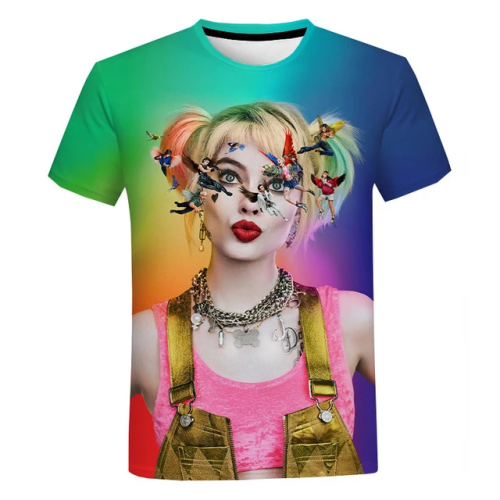 Birds Of Prey Harley Quinn Plus Size Summer Tops Streetwear T Shirts