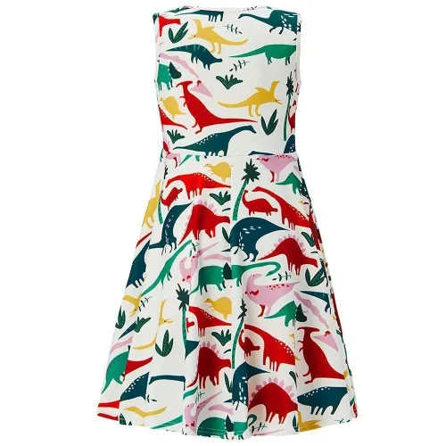 Toddler Girls Summer Dress Dinosaur Sleeveless Casual Dress