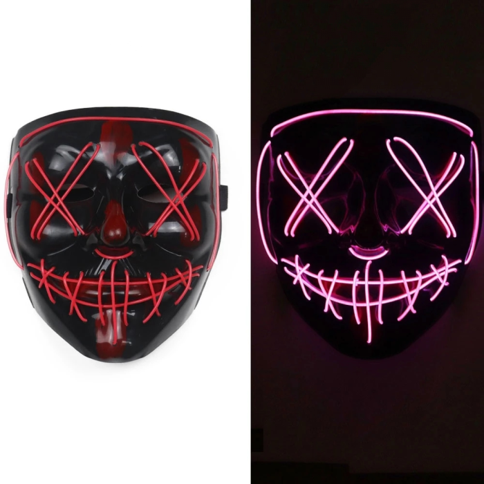 Dj Party Neon Light Up Led Masks Masquerade Carnival Costume Props