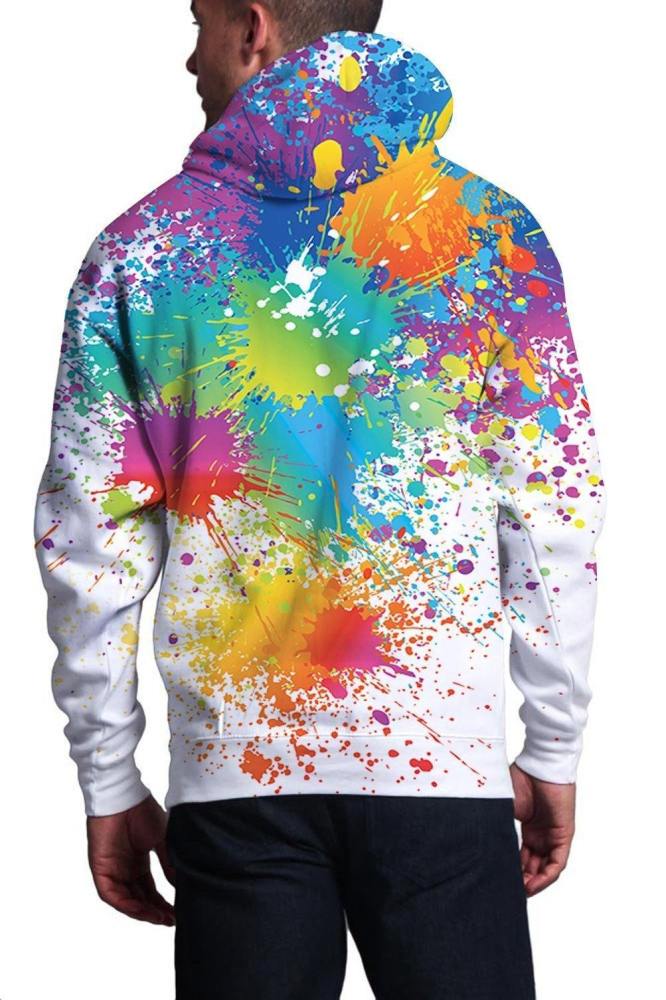 Mens Hoodies 3D Printing Tint Printed Pattern Hooded