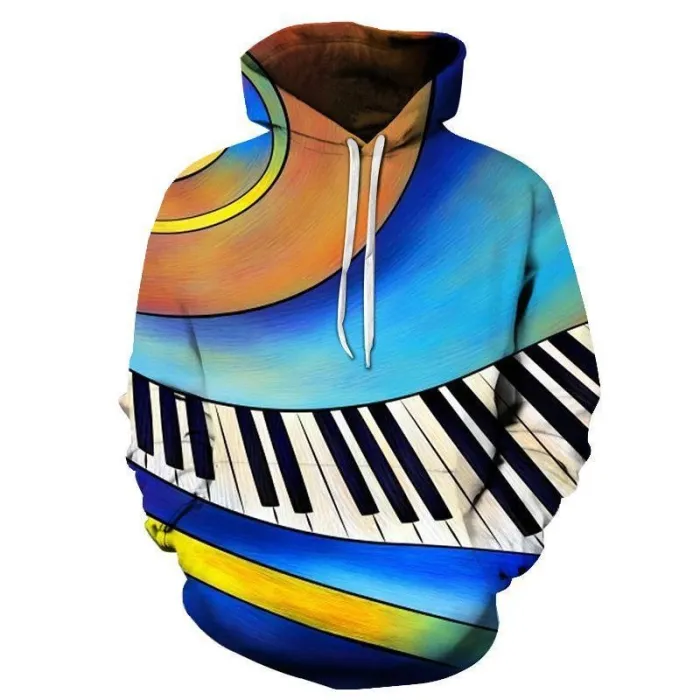 3D Animated Piano Keys - Hoodie, Sweatshirt, Pullover