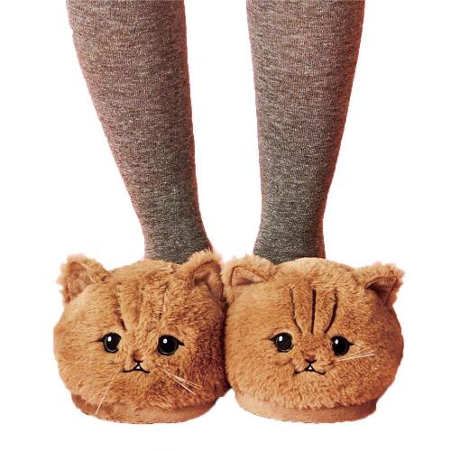 Lovely Plush Kitten Slippers