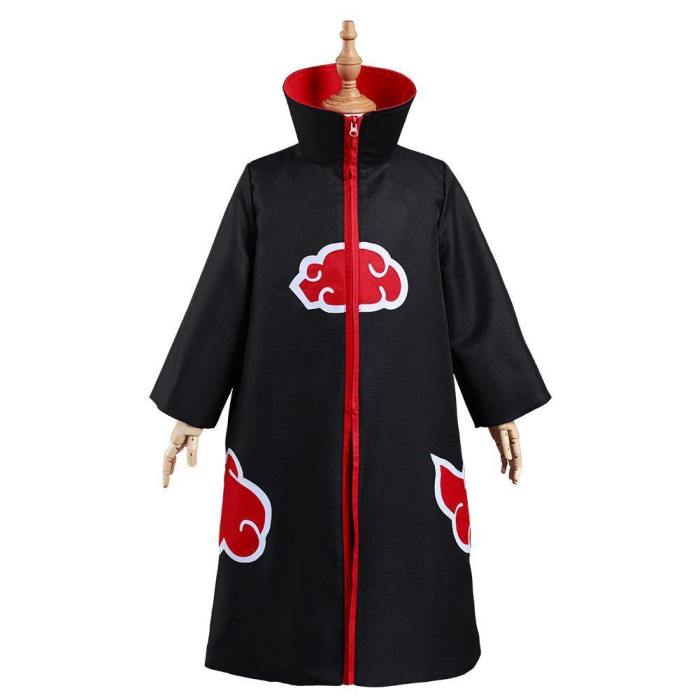 Naruto Akatsuki Kids Children Zip Up Coat Halloween Carnival Suit Cosplay Costume