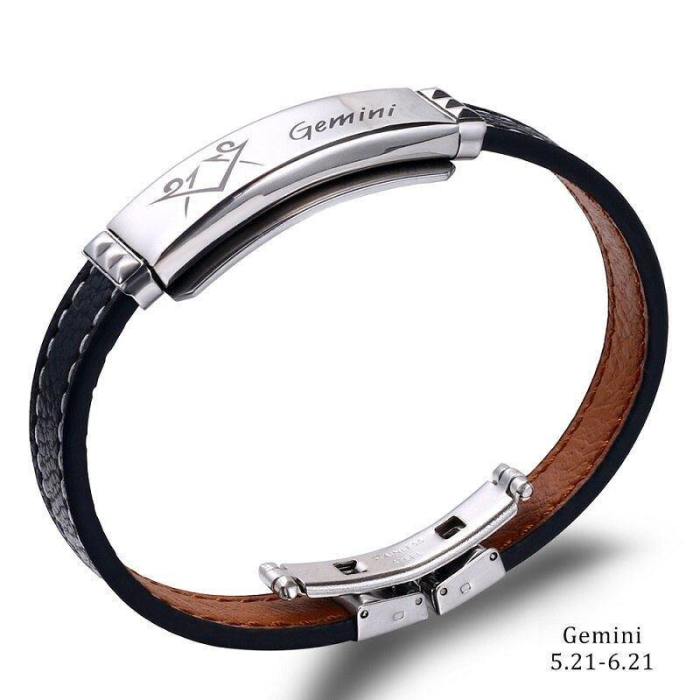 Trendy Leather 12 Constellation Bracelet