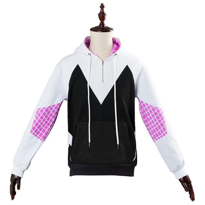 Teen Hoodie Spider-Man: Into The Spider-Verse Gwen Zip-Up Sweatshirt Adult Unisex