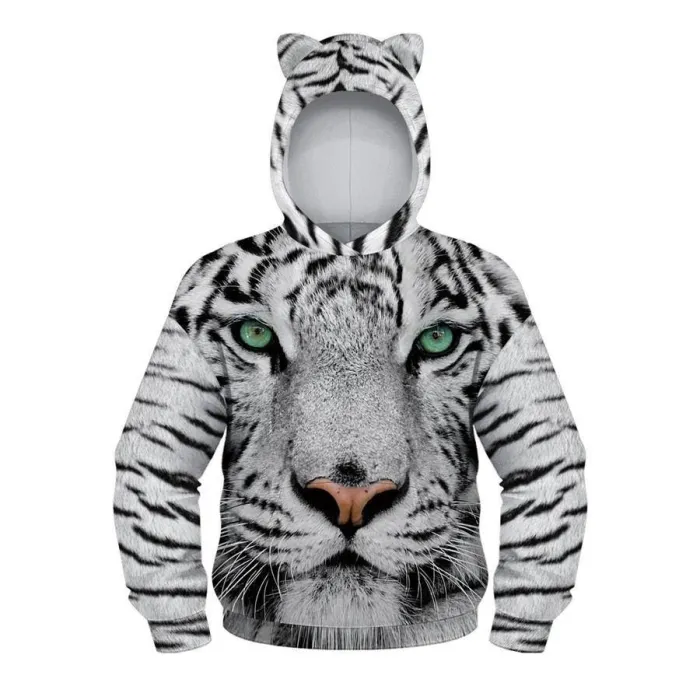 Teens Cute Bear Ear Hoodie 3D Printed Sweatshirt