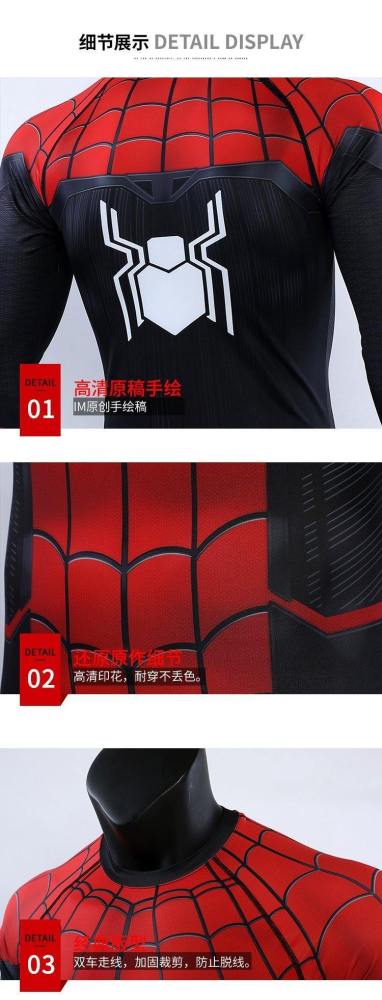 Spider-Man: Far From Home T-Shirt Spider-Man Costume Sport Tights Man Adult Top Spider Superhero Cosplay Costumes Quick-Dry
