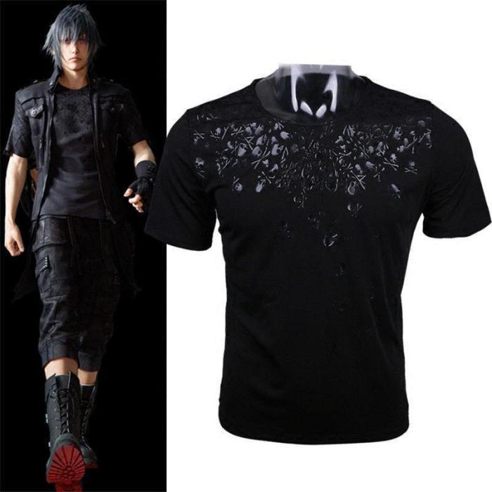 Final Fantasy Xv Noctis Lucis Caelum Skull Printing Short Sleeve Cosplay T-Shirt