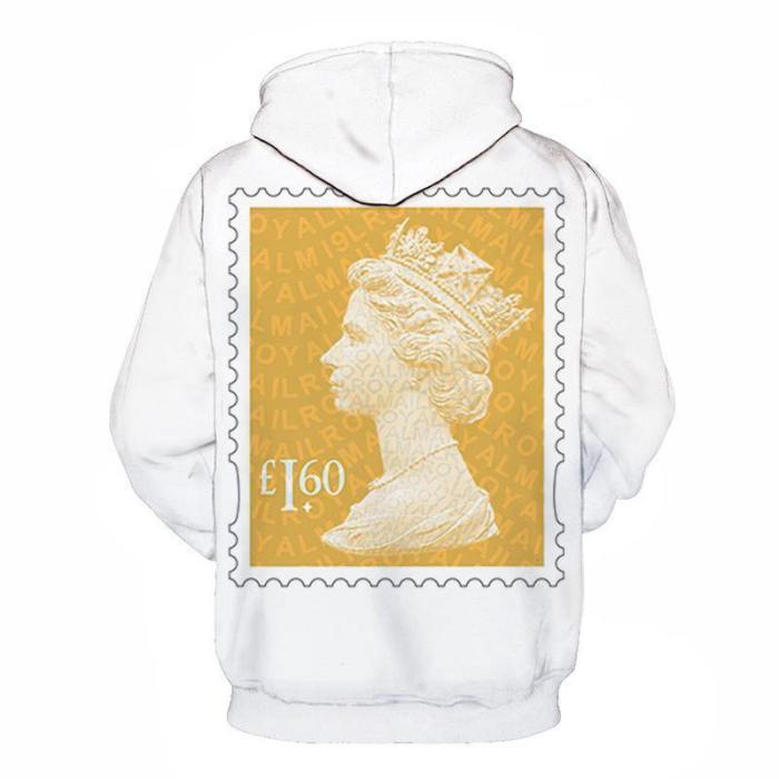 Yellow Stamp 3D Hoodie Sweatshirt Pullover