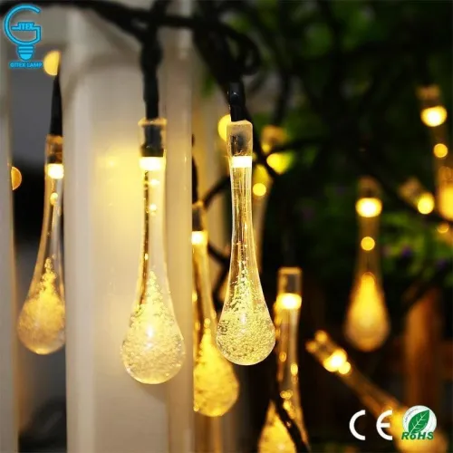 Solar Waterproof Water Drop String Light - Outdoor Decoration