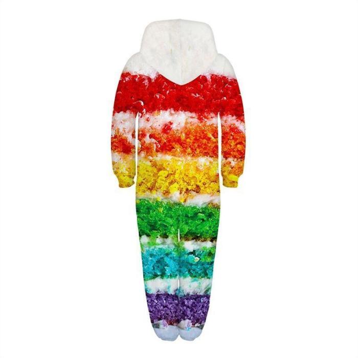 Children'S Jumpsuit Colorful Tie Die Kids Rompers Nightwear Homewear Zipper Clothing
