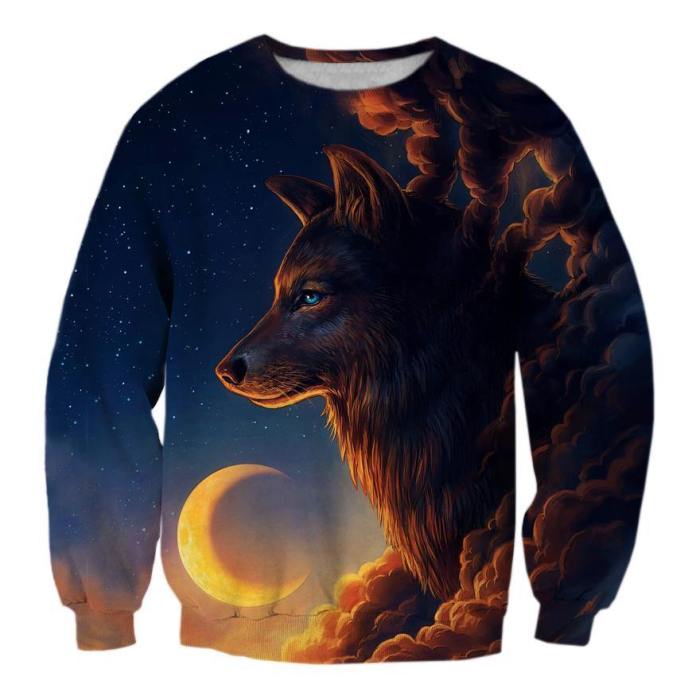 Midnight Moon Wolf Sweatshirt/Hoodie